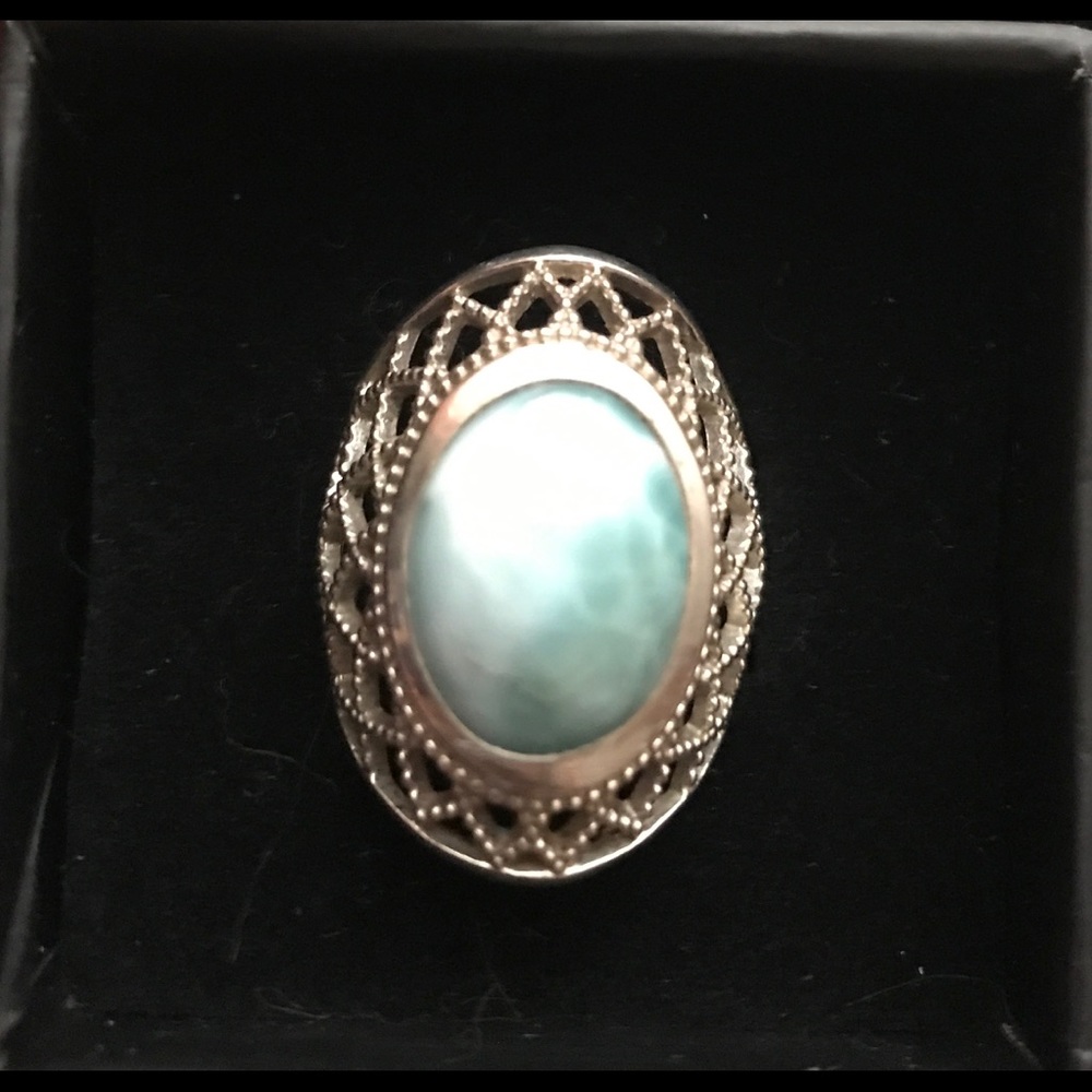 Filigree Larimar .925 Silver Dominican Republic